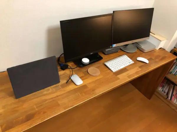 無印風のPC用ロングデスクをDIY！無垢材でかなりお洒落に！ | DIGILINE