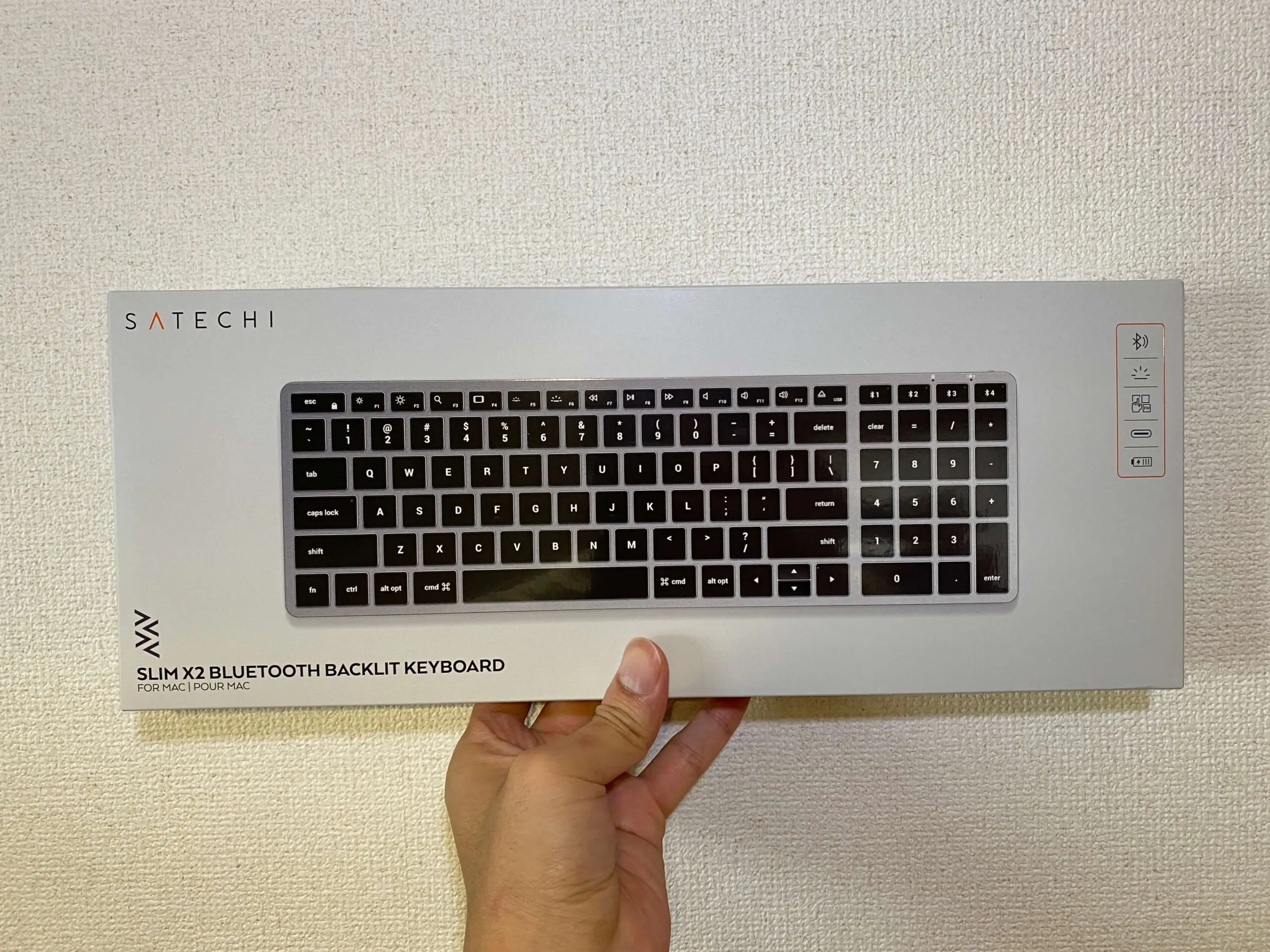 Satechi スリム X3 Bluetooth バックライトキーボード マルチペア (スペースグレイ) (3ゾーン) (iMac, Mac
